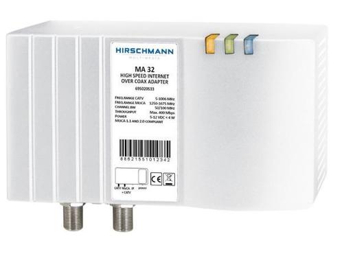 Veiling - Hirschmann MA-32 multimedia over coax adapter, Audio, Tv en Foto, Versterkers en Ontvangers, Nieuw