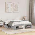vidaXL Bedframe bewerkt hout betongrijs 120x200 cm, Huis en Inrichting, Slaapkamer | Bedden, Verzenden, Nieuw