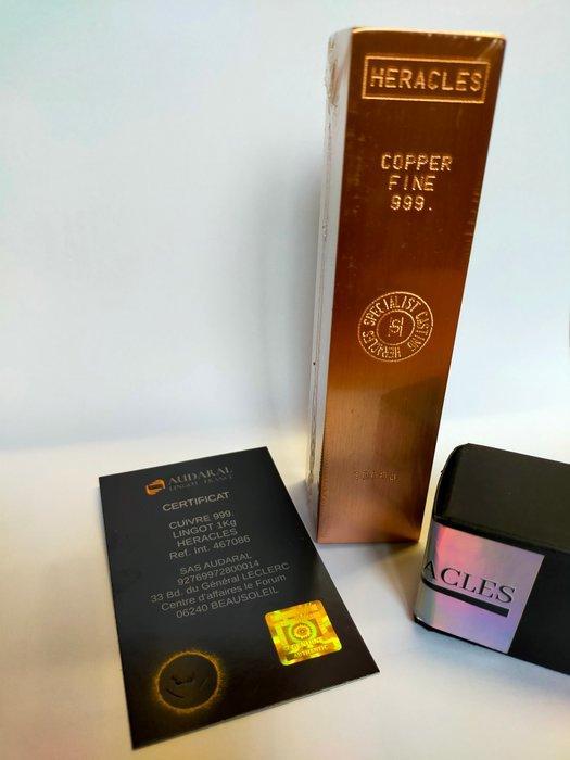 1 kilogram koper - .999 - Fonderie Heracles - Frankrijk., Postzegels en Munten, Edelmetalen en Baren