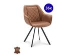 Veiling - Armstoel Jean (set van 36) Microleder - Cognac, Huis en Inrichting, Nieuw