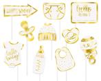 Foto Props Baby Shower Goud 10st, Verzenden, Nieuw