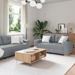 vidaXL 3-delige zetelset met kussens in lichtgrijs, Huis en Inrichting, Verzenden, Nieuw