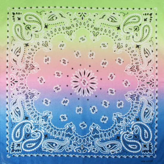 Haarband Bandana Zakdoek 55cm – Paisley Print - Pastel –, Handtassen en Accessoires, Uiterlijk | Haarverzorging
