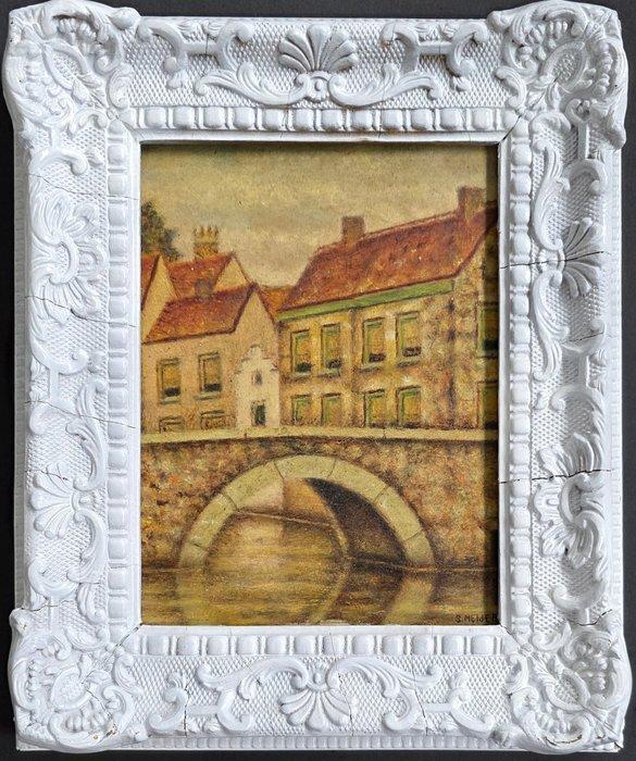Sal Meijer (1877 - 1965) - Amsterdamse gracht, Antiek en Kunst, Kunst | Schilderijen | Klassiek