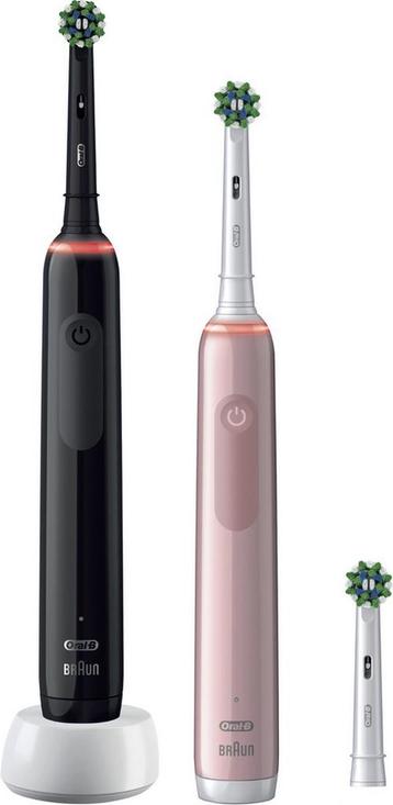 Elektrische Tandenborstel - Duo Zwart + Roze Oral-B PRO 3... beschikbaar voor biedingen