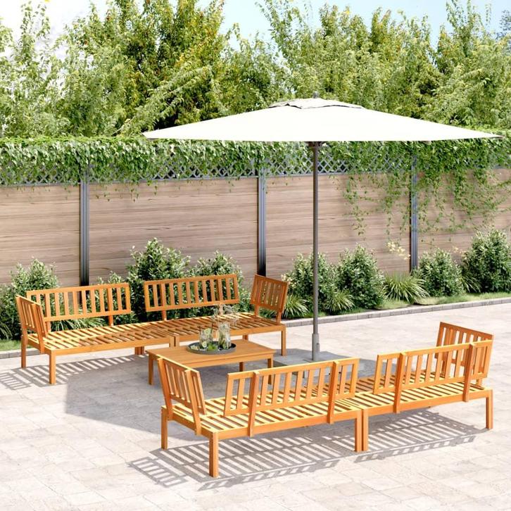 vidaXL 5-delige Loungeset pallet massief acaciahout, Tuin en Terras, Tuinsets en Loungesets, Nieuw, Verzenden