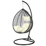 Moderne Zwarte Hangstoel met Beige Kussens - Perfect voor..., Huis en Inrichting, Ophalen of Verzenden, Nieuw