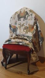 Tissu indien rare avec déléphants majestueux effet lin -