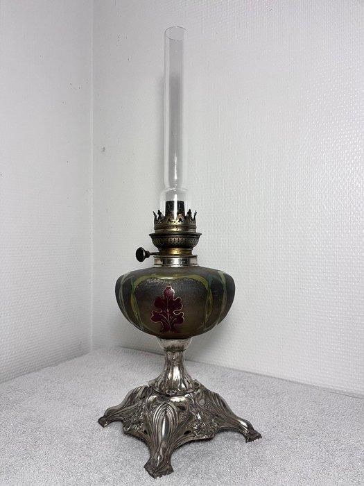 R. Ditmar - Lampe à pétrole - Laiton, Régule, Verre -, Antiek en Kunst, Kunst | Designobjecten