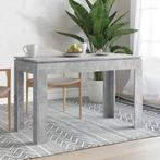vidaXL Eettafel 120x60x76 cm bewerkt hout betongrijs, Huis en Inrichting, Tafels | Eettafels, Verzenden, Nieuw