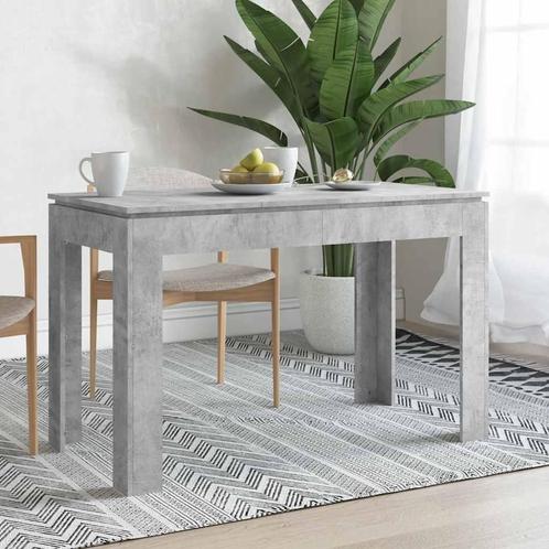 vidaXL Eettafel 120x60x76 cm bewerkt hout betongrijs, Huis en Inrichting, Tafels | Eettafels, Nieuw, Verzenden