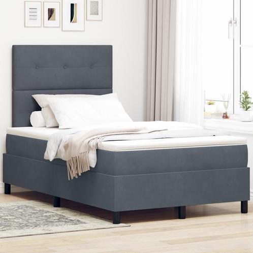 vidaXL Boxspringbed met Matras Donkergrijs Klein Dubbel, Huis en Inrichting, Slaapkamer | Bedden, Nieuw, Verzenden
