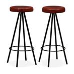 vidaXL Tabourets de bar lot de 2 cuir véritable, Verzenden, Neuf