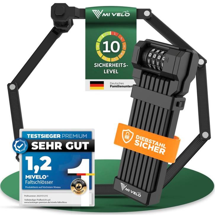 2dekans | MIVELO Robuust Fietsslot met Cijfercode - 120 cm, Fietsen en Brommers, Fietsaccessoires | Overige Fietsaccessoires, Ophalen of Verzenden