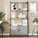 vidaXL Boekenkast met deuren 76,5x30x154,5 cm hout grijs, Huis en Inrichting, Kasten | Boekenkasten, Verzenden, Nieuw