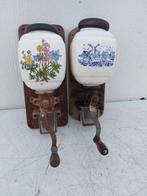 Koffiemolen (2) - hout en keramiek - muurmodel koffie molen