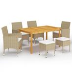 vidaXL Ensemble à manger de jardin 7 pcs Beige, Verzenden, Neuf