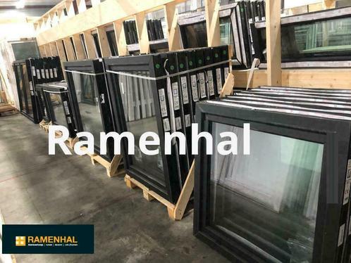 ZWARTE RAMEN,DEUREN,SCHUIFRAMEN ENKEL BIJ  RAMENHAL ZOLDER, Doe-het-zelf en Bouw, Glas en Ramen, Gevelraam of Ruit, Nieuw, Dubbelglas