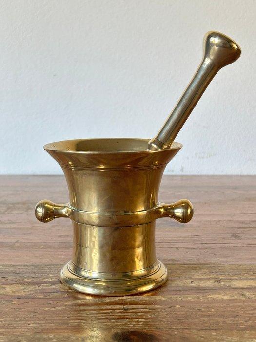 Vijzel en stamper (2) - Brons - Knopvijzel met stamper, Antiek en Kunst, Antiek | Keukengerei