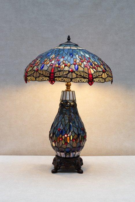 Lamp - Tiffany style - dragonfly - Messing, Glas, Antiquités & Art, Art | Objets design