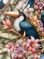 Meubelstof en gordijnstof van zachte katoen met een tropisch