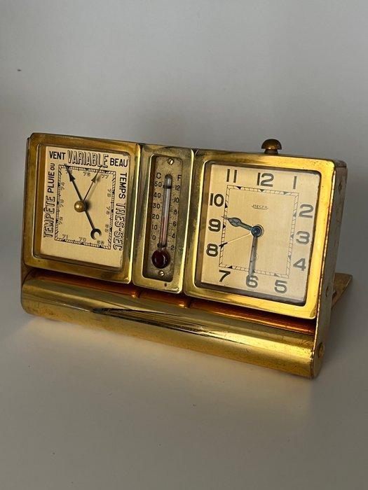 Jaeger wekker-barometer 8 dagen - Messing, Antiek en Kunst, Curiosa en Brocante
