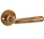 Deurklink op ongeveerd rozet Art-Deco/Elegant messing antiek, Nieuw, Overige materialen, Klink of Kruk