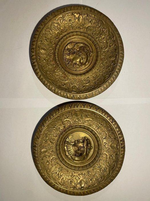 Panneau (2) - Bronze - 2 panneaux muraux en bronze, Antiquités & Art, Antiquités | Autres Antiquités