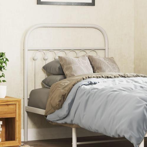vidaXL Hoofdbord 80 cm metaal wit, Huis en Inrichting, Slaapkamer | Bedden, Nieuw, Verzenden