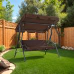 vidaXL Schommelbank 170x110x153 cm koffiekleurig, Tuin en Terras, Verzenden, Nieuw