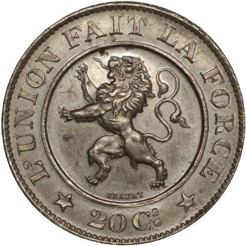 België. Leopold I. 20 Centimes ESSAI / PATTERN - n.d. (1860), Postzegels en Munten, Munten | Nederland
