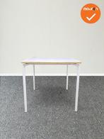 Vergadertafel - 4-poots - 80x80cm - met wit onderstel - incl, Vergader- of Presentatieruimte, Ophalen of Verzenden, Gebruikt, Tafel