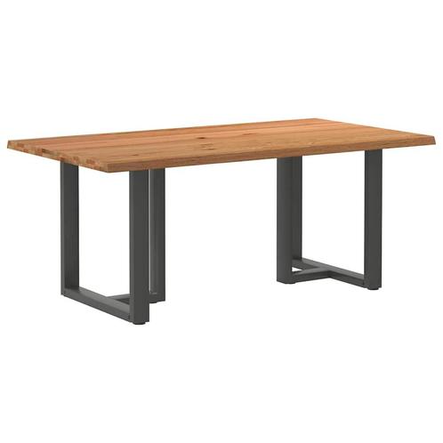 vidaXL Eettafel rechthoekig 180x100x74 cm massief eikenhout, Huis en Inrichting, Tafels | Eettafels, Nieuw, Verzenden