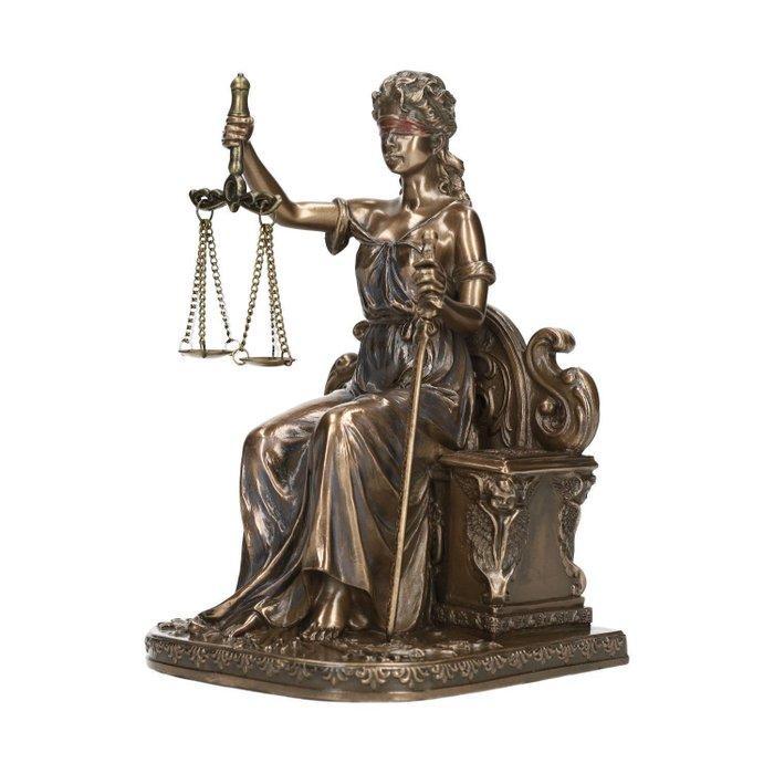 Figuur - Sitting Lady Justice - Hars, Antiek en Kunst, Curiosa en Brocante