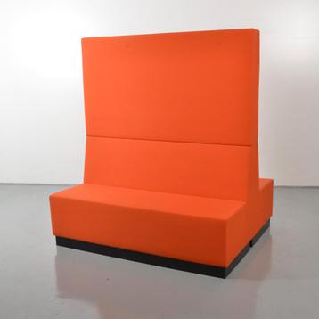 Frontseat treinbank, oranje, 160 x 130 cm, 2 delen, Huis en Inrichting, Ophalen of Verzenden, Gebruikt