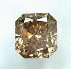 Diamant - 0.67 ct - Radiant - Natural Fancy Brownish Yellow