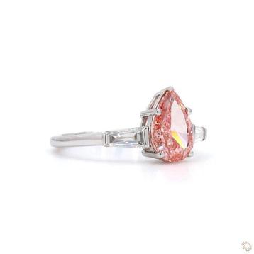 Verlovingsring Platina - 2.61ct. tw. Roze Diamant (Fancy