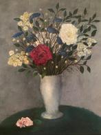 D.W. de Kruijff (XX) - Stilleven witte vaas met bloemen