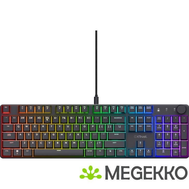 Trust GXT 866 Torix Low Profile Toetsenbord Zwart, Computers en Software, Toetsenborden, Nieuw, Verzenden