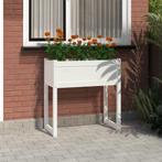 vidaXL Plantenbak 78x40x81 cm massief grenenhout wit, Tuin en Terras, Bloempotten, Verzenden, Nieuw