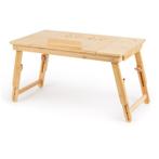 Bamboe laptoptafel met lade - 50 x 30 x 21-29 cm, Huis en Inrichting, Nieuw, Verzenden