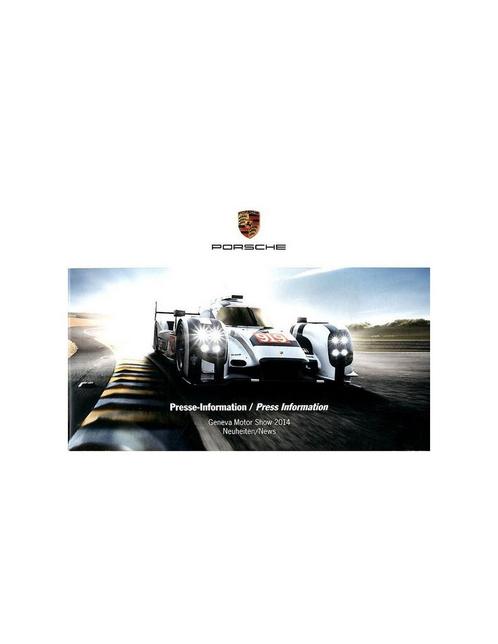 2014 PORSCHE GENEVE PERSMAP + 1X USB, Boeken, Auto's | Folders en Tijdschriften, Ophalen of Verzenden