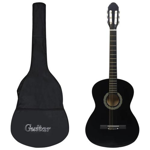 vidaXL Gitaar klassiek beginner met tas 4/4 39 zwart, Muziek en Instrumenten, Snaarinstrumenten | Gitaren | Akoestisch, Nieuw