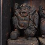 Antique Japanese Wooden Zushi Shrine & Hand-carved Buddhist