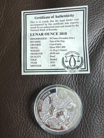 Rwanda. 50 Francs 2018 Year of the Dog (Sans Prix de