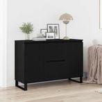 vidaXL Dressoir Zwart Eiken 104x35x70 cm Gelaagd Hout, Verzenden, Nieuw