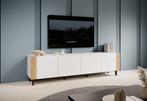 TV-Meubel wit 200x40x52 4 deuren metalen pootjes, Huis en Inrichting, Kasten |Televisiemeubels, Overige materialen, Verzenden