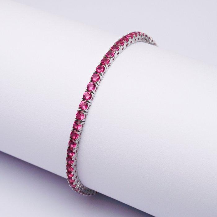 Zonder Minimumprijs - Armband Zilver - 4.75ct. tw. Robijn -, Handtassen en Accessoires, Armbanden