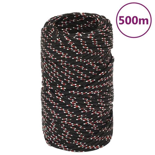 vidaXL Boot touw 2 mm 500 m polypropyleen zwart, Doe-het-zelf en Bouw, IJzerwaren en Bevestigingsmiddelen, Nieuw, Verzenden
