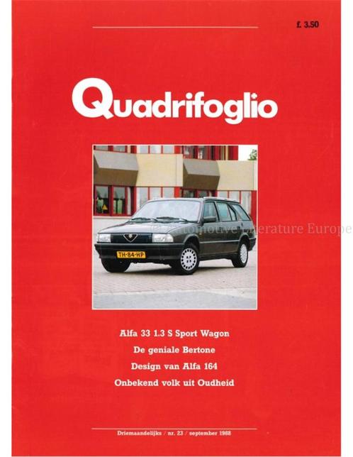 1988 ALFA ROMEON QUADRIFOGLIO MAGAZINE 23 NEDERLANDS, Livres, Autos | Brochures & Magazines